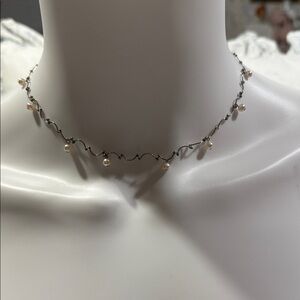 Carolee Black Wire Pearl Necklace